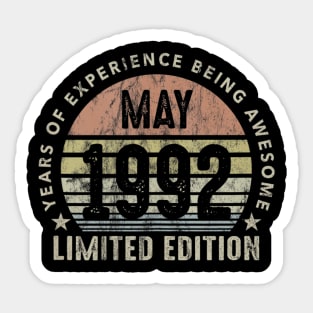 Born In May 1992 Vintage Sunset 28th Birthday All Original Sticker